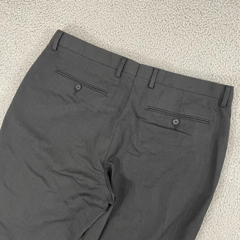 Banana Republic Marzotto Dress Pants Men 35x31 Gray Flat‎ Front Super 120s Wool